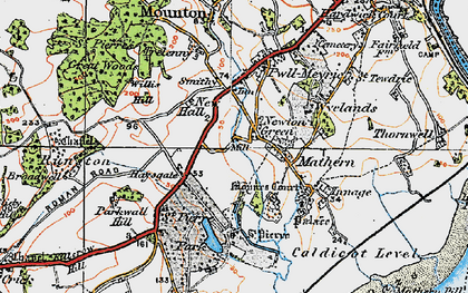 Old map of Newton Green in 1919