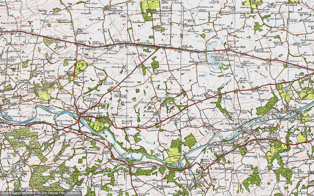 Old Map of Newton Hall, 1925 in 1925