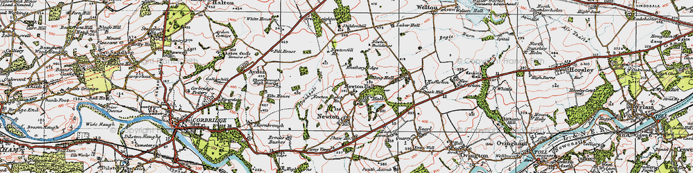 Old map of Newton Hall in 1925