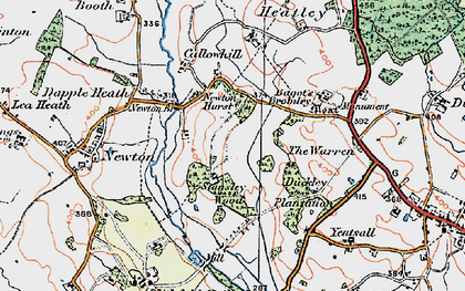 Old map of Newton Hurst in 1921