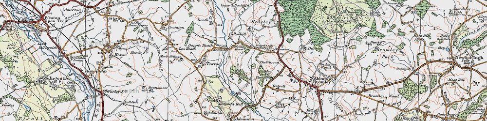 Old map of Newton Hurst in 1921