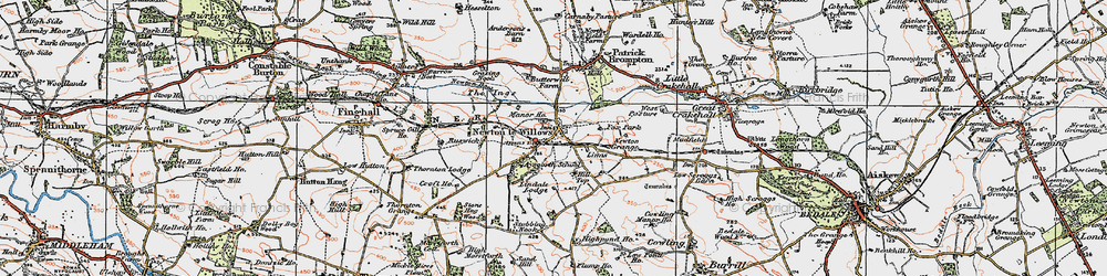 Old map of Aysgarth School in 1925