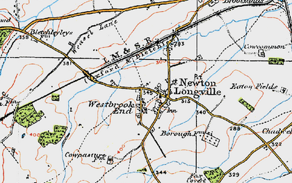 Old map of Newton Longville in 1919