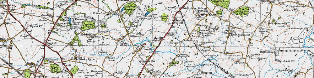 Old map of Newton Morrell in 1919