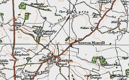 Old map of Newton Morrell in 1925