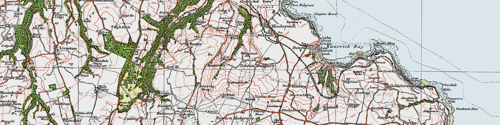 Old map of Borrowby Dale in 1925