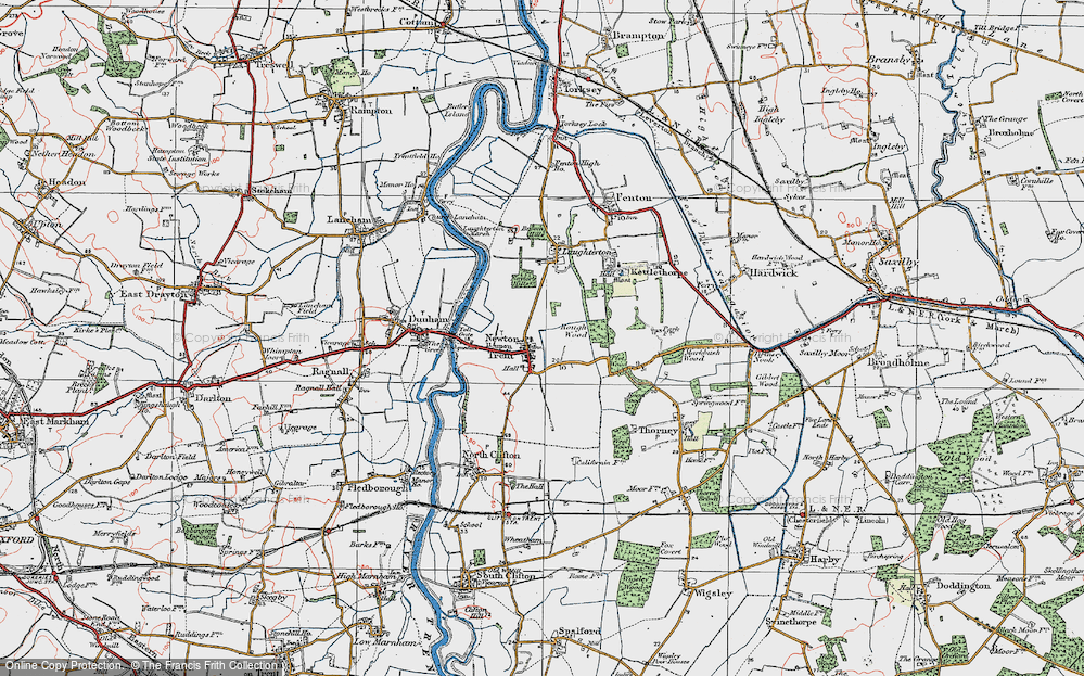Old Map of Newton on Trent, 1923 in 1923