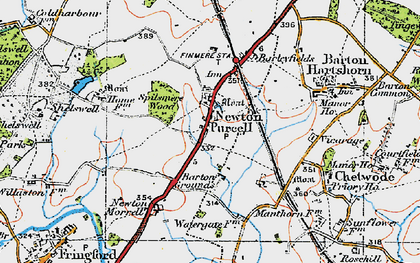 Old map of Newton Purcell in 1919