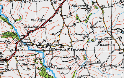 Old map of Newton St Petrock in 1919