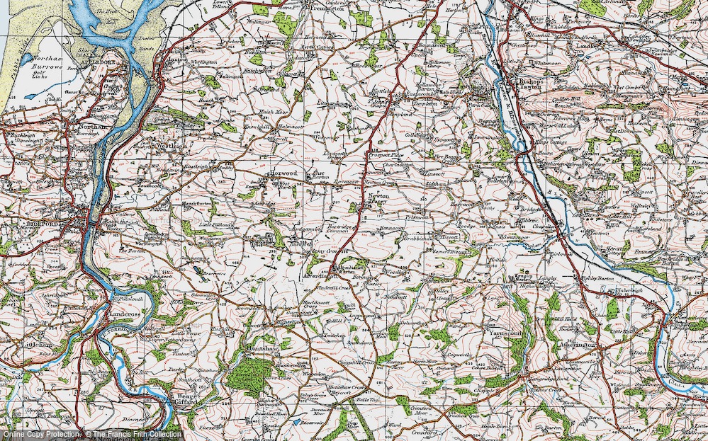 Old Map of Historic Map covering Bartridge Common in 1919