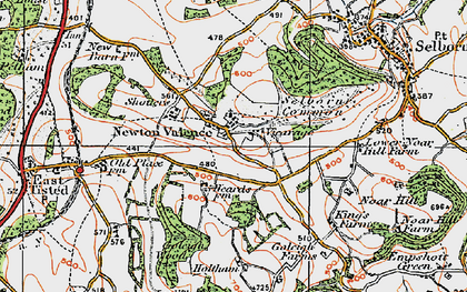 Old map of Newton Valence in 1919