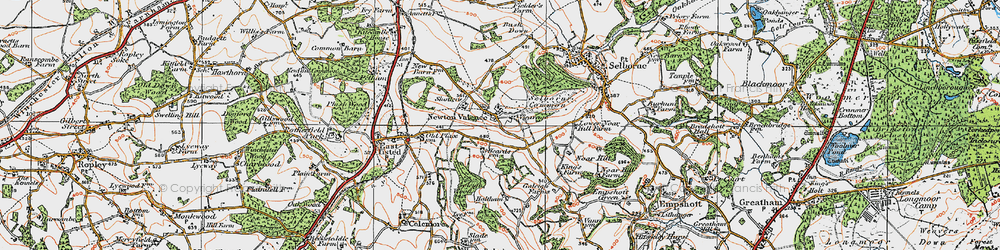 Old map of Newton Valence Place in 1919