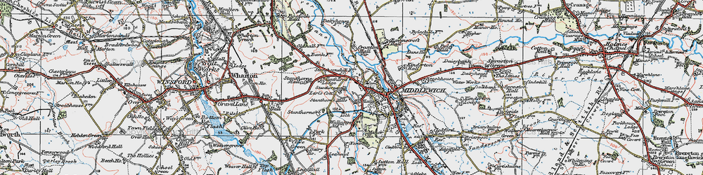 Old map of Bostock House Fm in 1923