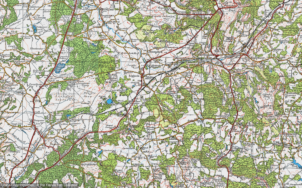 Old Map of Historic Map covering Bohunt in 1919