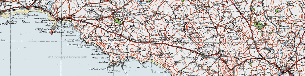 Old map of Newtown in 1919