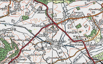 Old map of Newtown in 1920