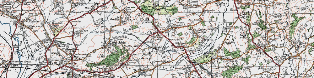 Old map of Newtown in 1920