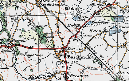 Old map of Boreatton Moss in 1921