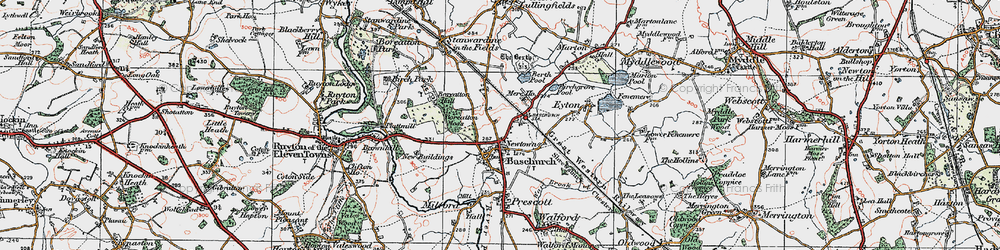 Old map of Boreatton Ho in 1921