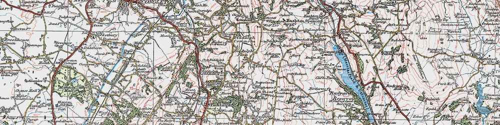 Old map of Biddulph Old Hall in 1923