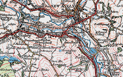 Old map of Broadhey Hill in 1923