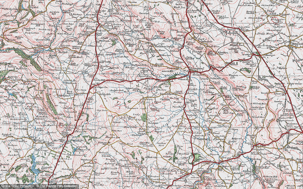 Old Map of Historic Map covering Badger's Croft in 1923