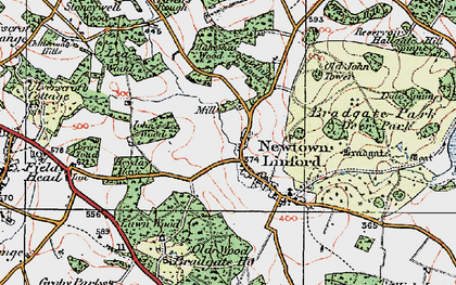 Old map of Bradgate Country Park in 1921