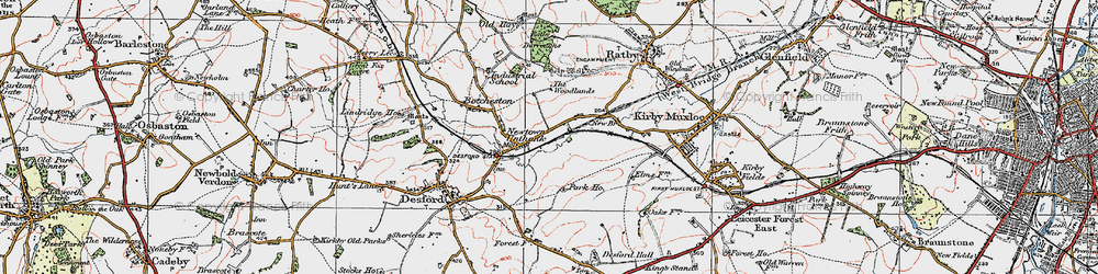 Old map of Newtown Unthank in 1921