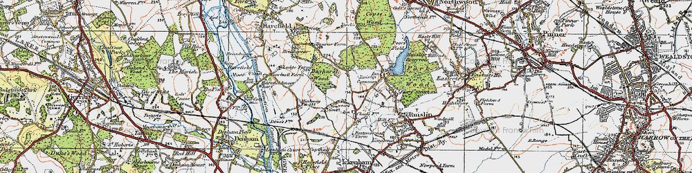 Old map of Bayhurst Wood Country Park in 1920