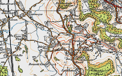 Old map of Nibley Green in 1919