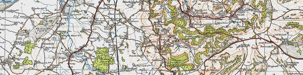 Old map of Nibley Green in 1919