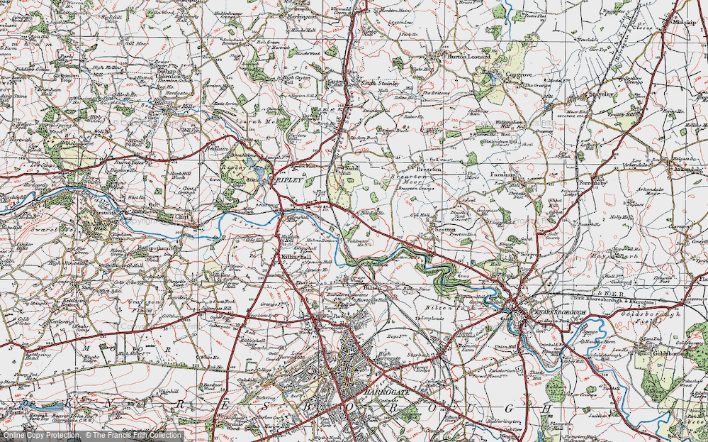 Old Map of Nidd, 1925 in 1925