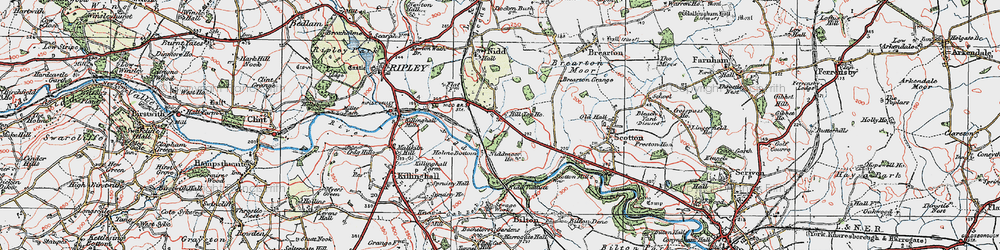 Old map of Nidd in 1925