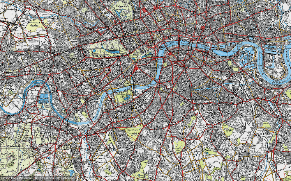 Old Map of Nine Elms, 1920 in 1920