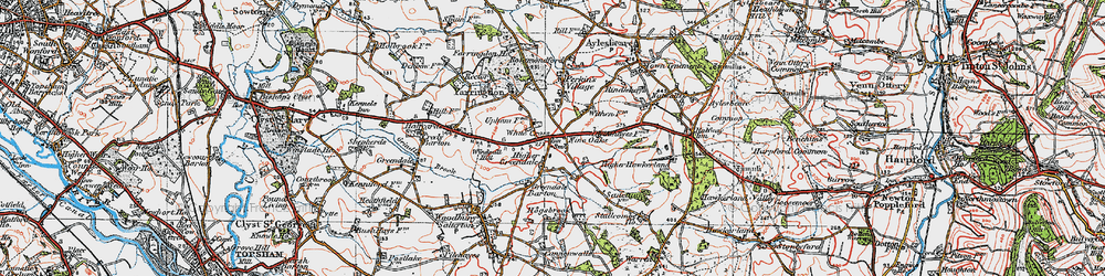 Old map of Nine Oaks in 1919