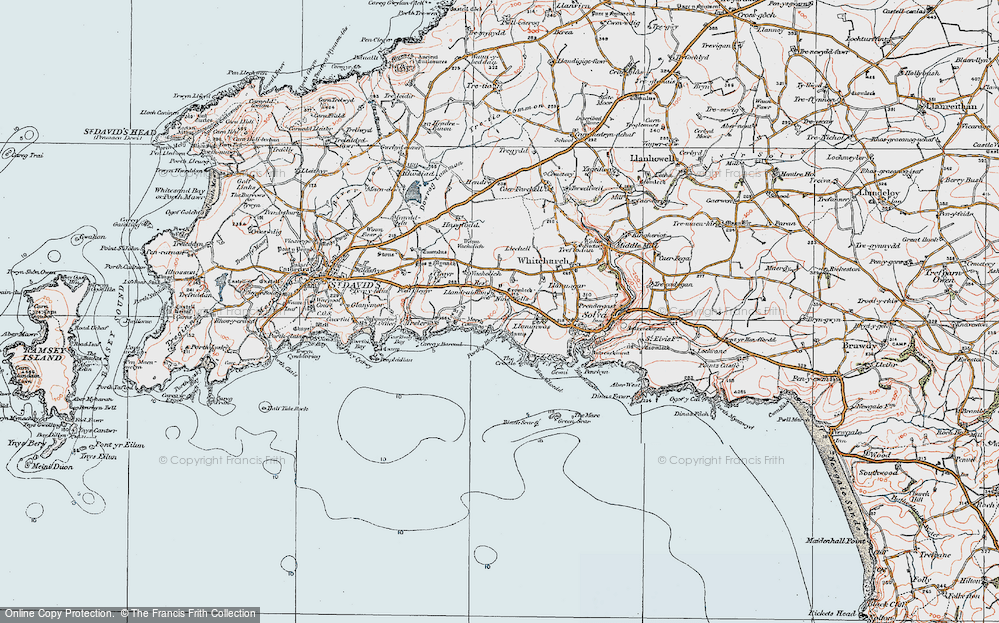 Old Map of Nine Wells, 1922 in 1922