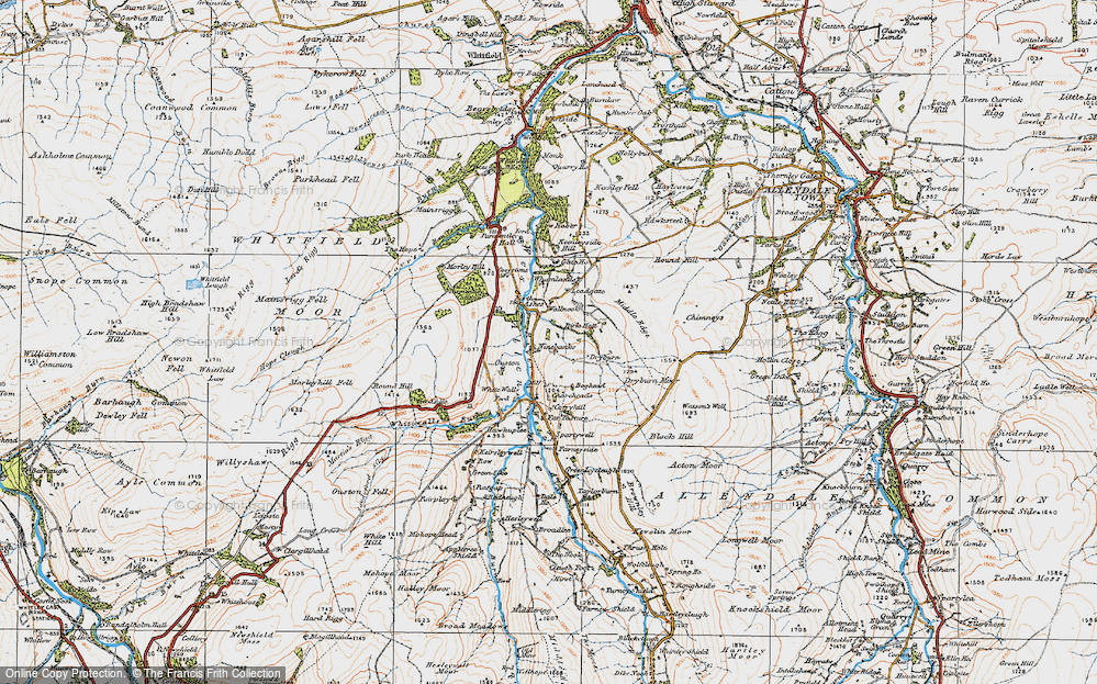 Old Map of Ninebanks, 1925 in 1925