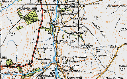 Old map of Ninebanks in 1925