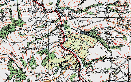 Old map of Vine, The in 1920