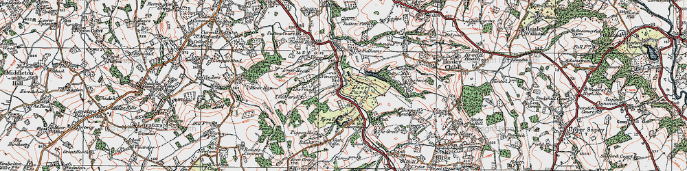 Old map of Vine, The in 1920