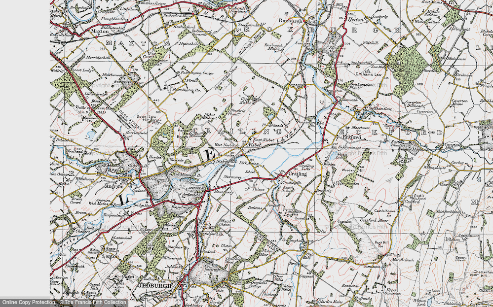 Old Map of Historic Map covering West Nisbet in 1926
