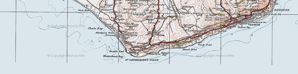 Old map of Niton in 1919