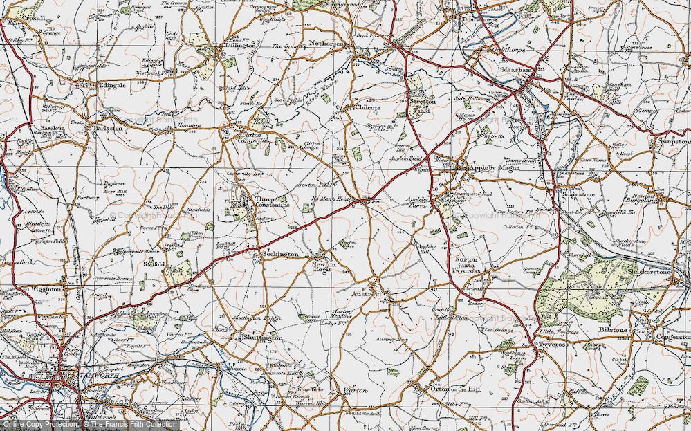 Old Map of No Man's Heath, 1921 in 1921