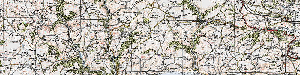 Old map of Bucklawren in 1919