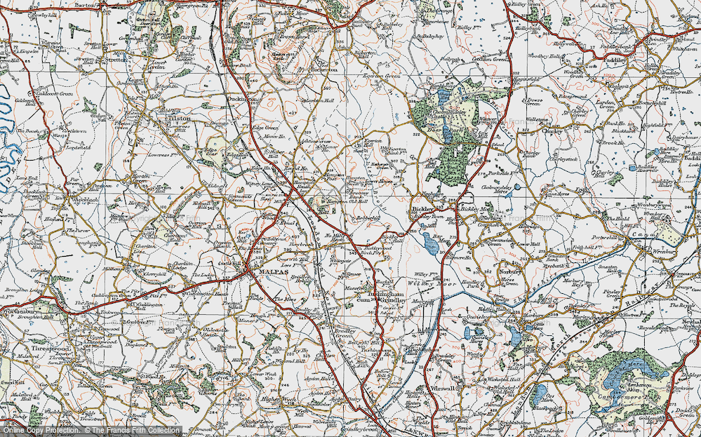 Old Map of No Mans Heath, 1921 in 1921