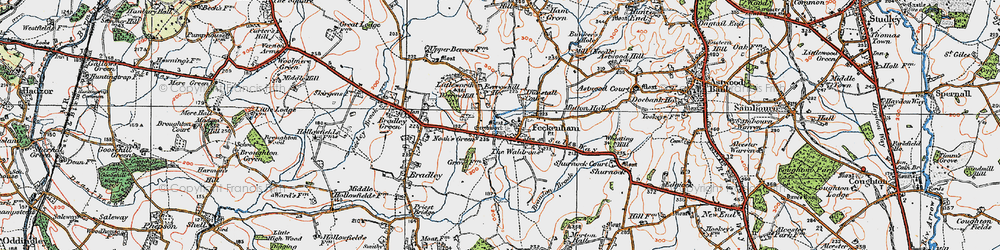 Old map of Noah's Green in 1919