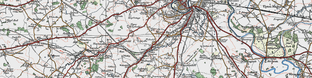 Old map of Nobold in 1921
