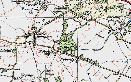 Old map of Harpole Hill Fm in 1919