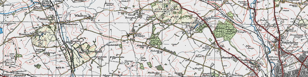 Old map of Harpole Hill Fm in 1919