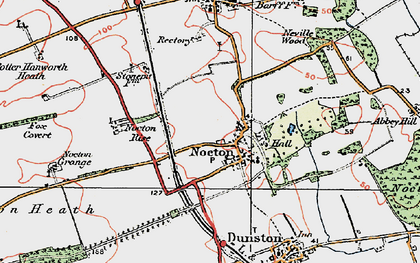 Old map of Nocton in 1923
